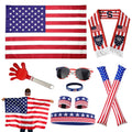 USA Soccer Fan Gear Kit - 10pc Patriotic Soccer Accessories for Game Day & Watch Party