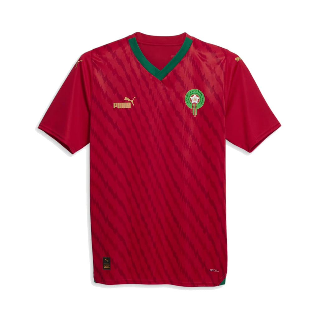 Morocco Men's Home Soccer Jersey 2023 - Red & Green Polyester