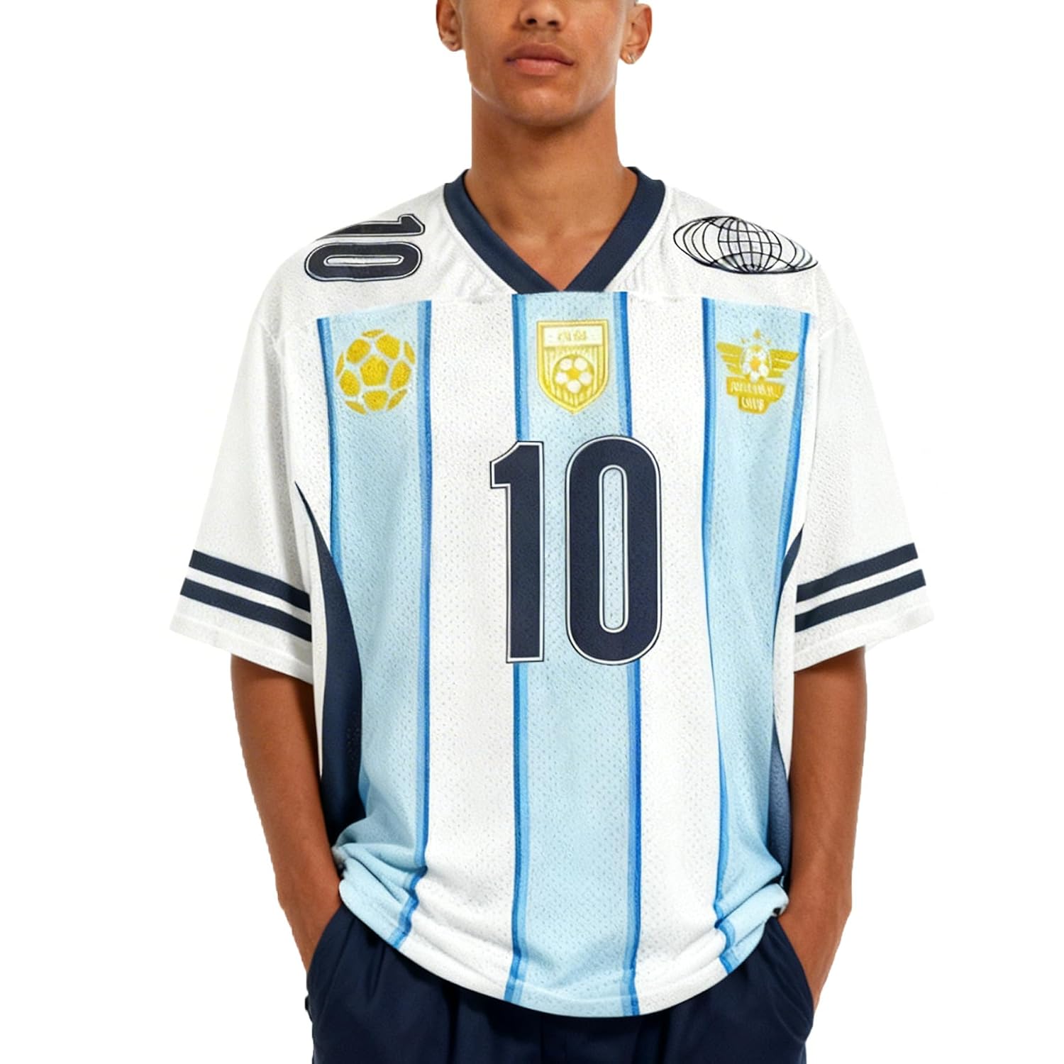 Oversized Soccer Jersey Shirt for Men Women Sports Training Graphic Tee