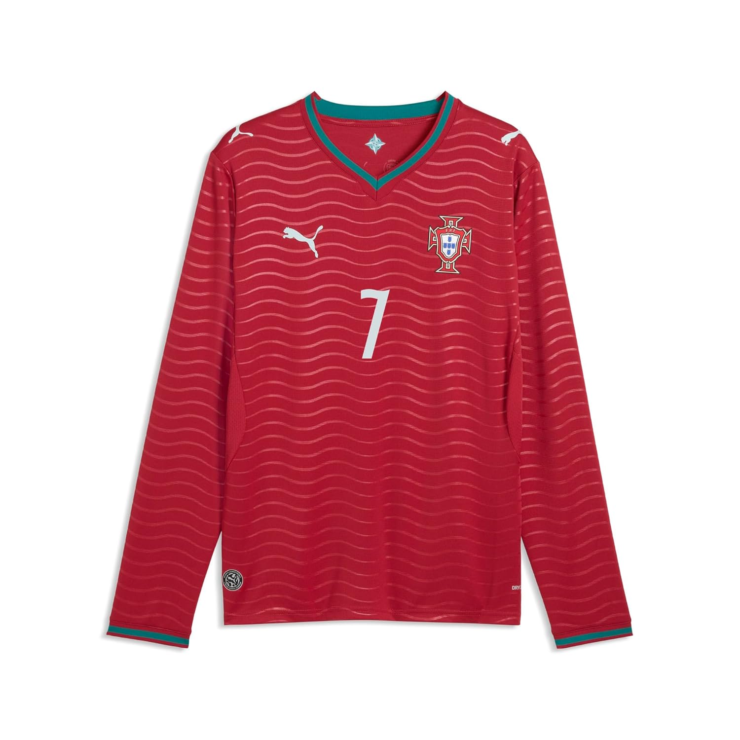 Men's Portugal Long Sleeve Soccer Jersey - Crew Neck Casual
