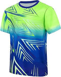 Boys Dry Fit Soccer T-Shirt - Moisture Wicking Crew Neck Rash Guard for Sports, Size 7-14