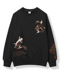 Japanese Streetwear Men's Embroidered Graphic Crewneck Sweatshirt