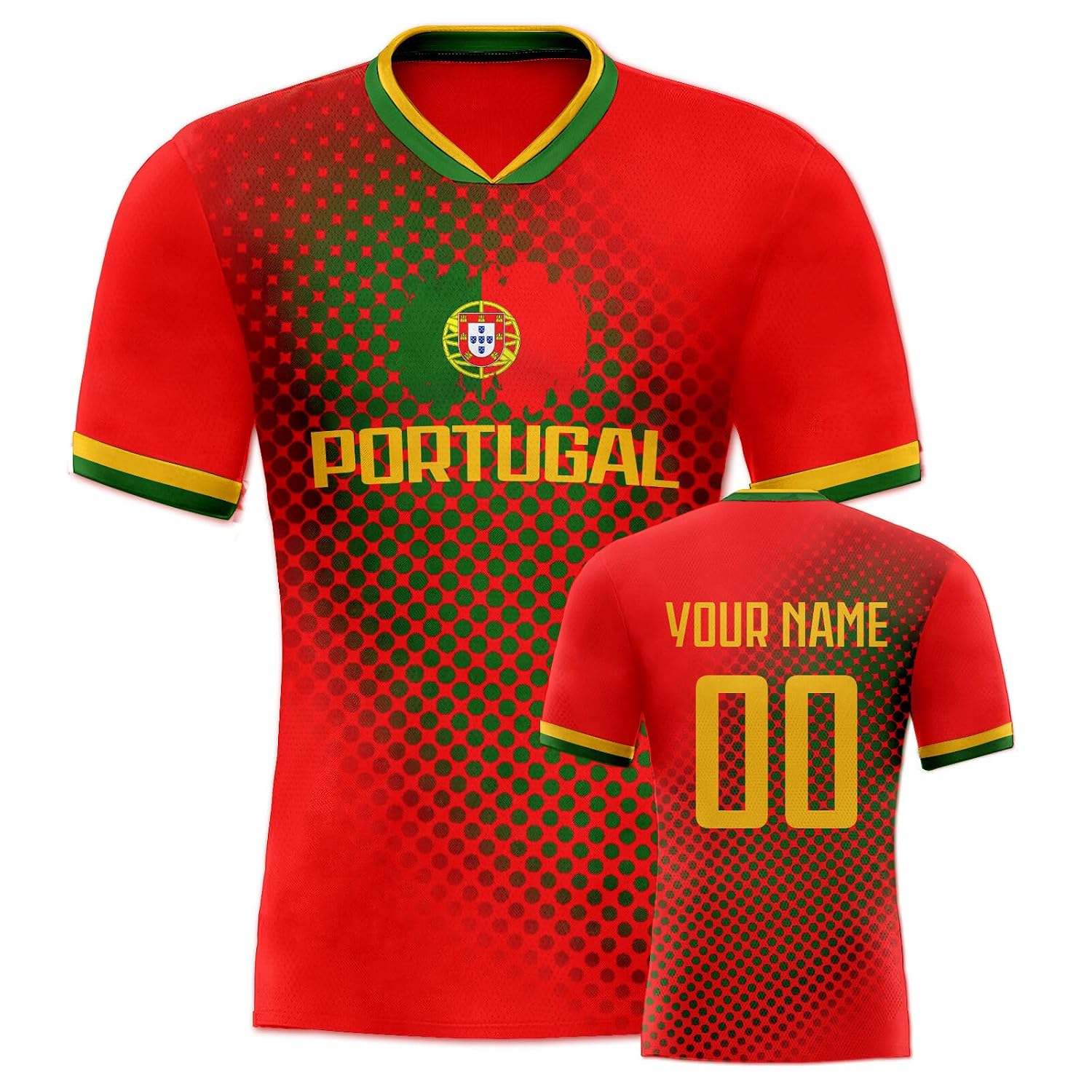 Custom Soccer Jersey Flag Uniform Shirt for Fans, Personalized Name & Numbers