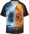 3D Pattern Print Long Sleeve Button Down Soccer Jersey Shirt