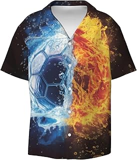 3D Pattern Print Long Sleeve Button Down Soccer Jersey Shirt