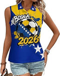 Women's Sleeveless Soccer Jersey Tank Top - USA Mexico Argentina Fan Graphic Tee