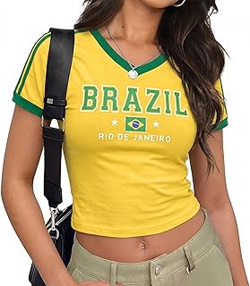 Soccer Jersey V-Neck T-Shirt for Couples Women Men Y2K Style