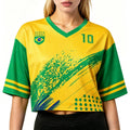 Women's Soccer Crop Top Jersey - Short Sleeve Fan Shirt