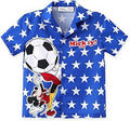 Kids Button Up Tropical Shirt - Short Sleeve Hawaiian Soccer Jersey Style