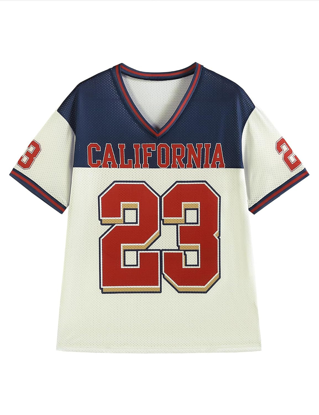 Unisex Short Sleeve Jersey Shirt Vintage Graphic Tee Y2K V Neck Number Print