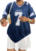 Oversized Soccer Jersey Shirt for Women - Number 7 Graphic Tee