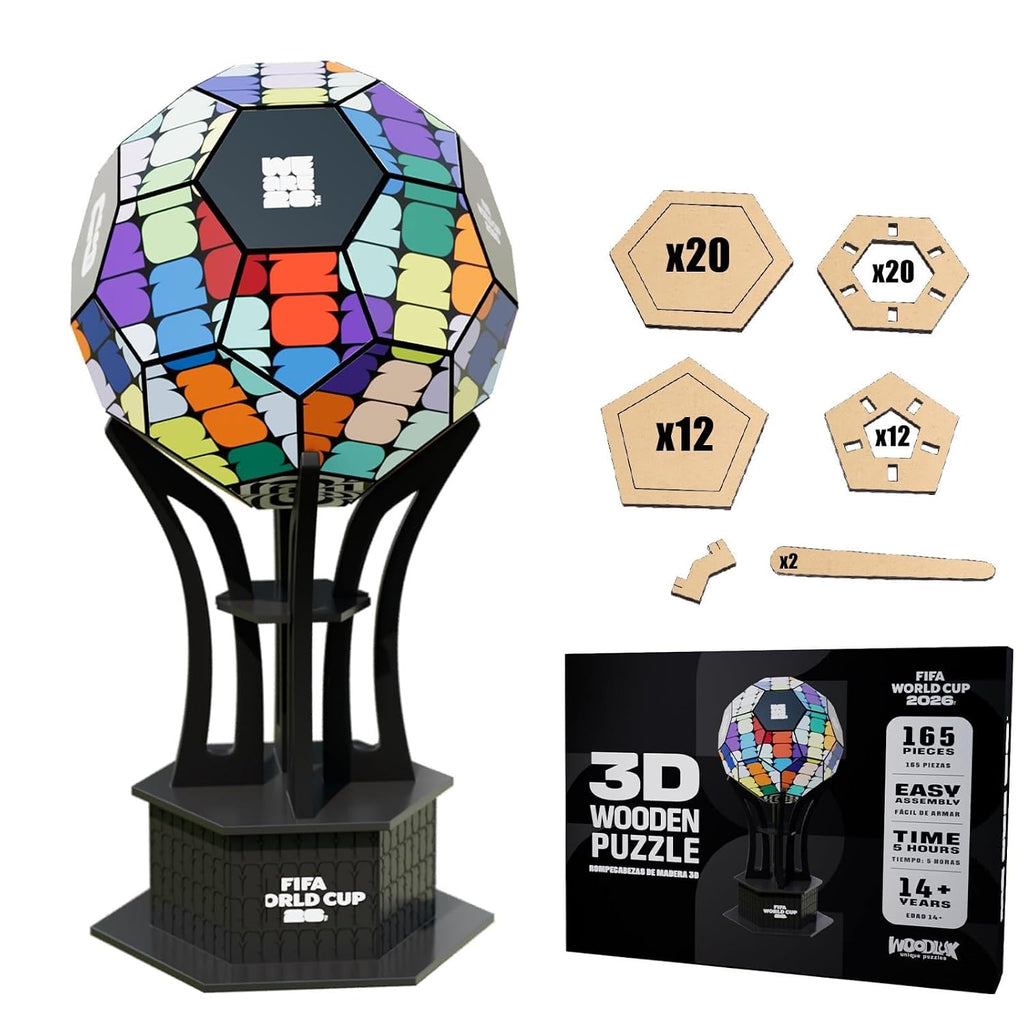 World Cup 2026 Trophy 3D Wooden Puzzle, 165-Piece DIY Soccer Building Kit