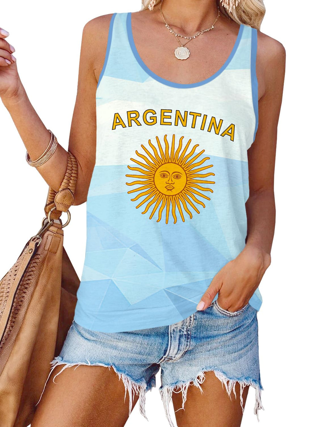 Women's Soccer Racerback Sleeveless Scoop Neck Tank Top