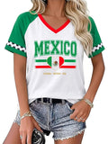 Women's V-Neck Soccer Jersey - Heart Graphic Game Day Top