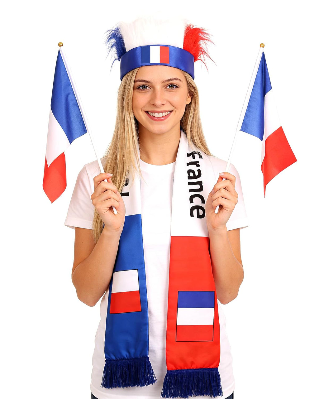 Soccer Fan Kit Game Day Supplies - Headband, Scarf & Flag