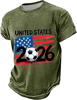 Men's Soccer Jersey Crew Neck USA Flag Graphic Tee