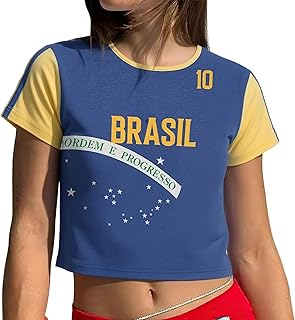 Y2K Brazil Soccer Crop Top Baby Tee