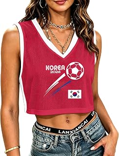 Soccer Cup 2026 Cropped Tank Top Sleeveless V-Neck Jersey