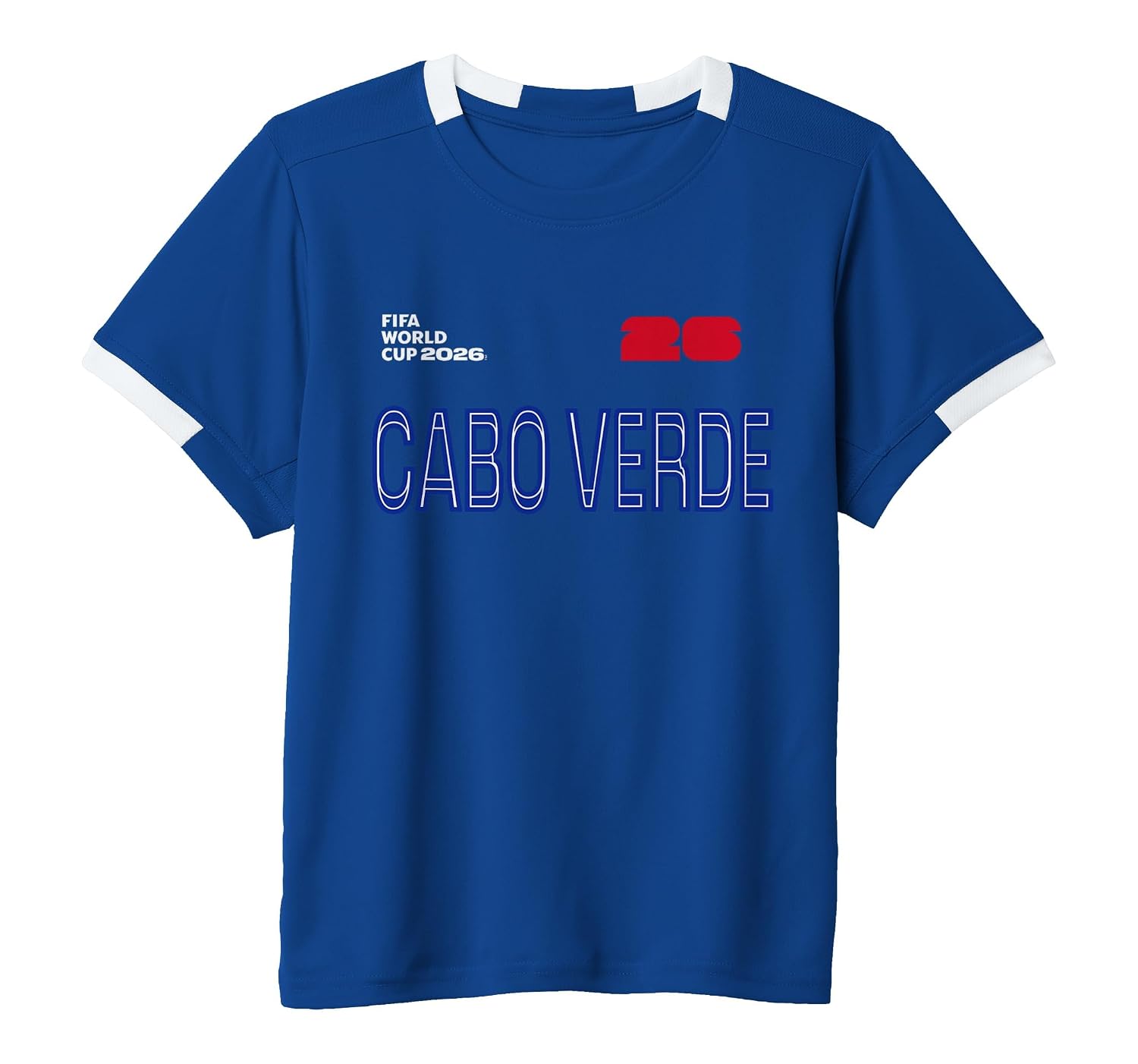 Kids Cabo Verde World Cup 26 Short-Sleeve Soccer Jersey