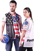 USA Unisex Soccer Jersey – Artistic American Flag & Map Split Design