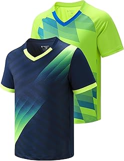 2-Pack Boys' Soccer Jerseys, Dry Fit Short Sleeve Performance T-Shirts