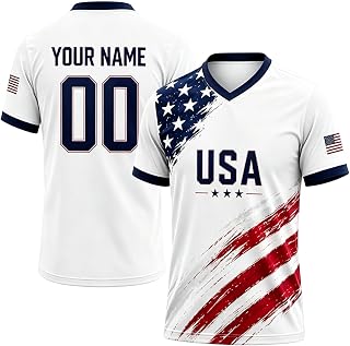 Custom Kids Youth Adult Soccer Jersey with Personalized Flag Design Name Number