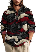 Vintage Long Sleeve Button Down Shirt with Hood - Breathable Casual Top