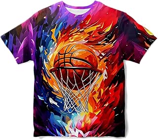 Kids Tie Dye Short Sleeve Graphic Tee Shirt for Boys Girls Ages 6-16