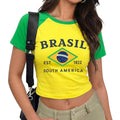 Brazil Mexico Soccer Jersey - Short Sleeve Crop Top Streetwear