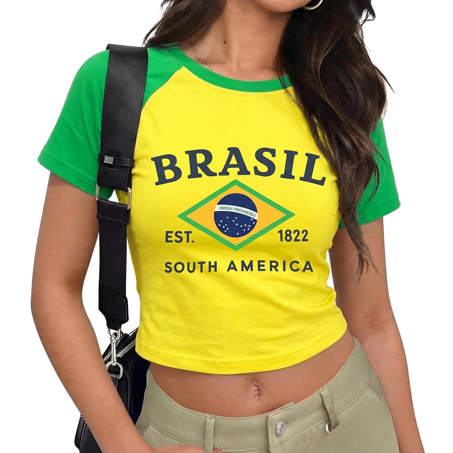 Brazil Mexico Soccer Jersey - Short Sleeve Crop Top Streetwear