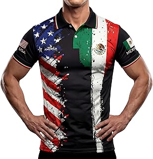 Split Polo Collar Soccer Jersey – USA Flag Shirt for Men Women
