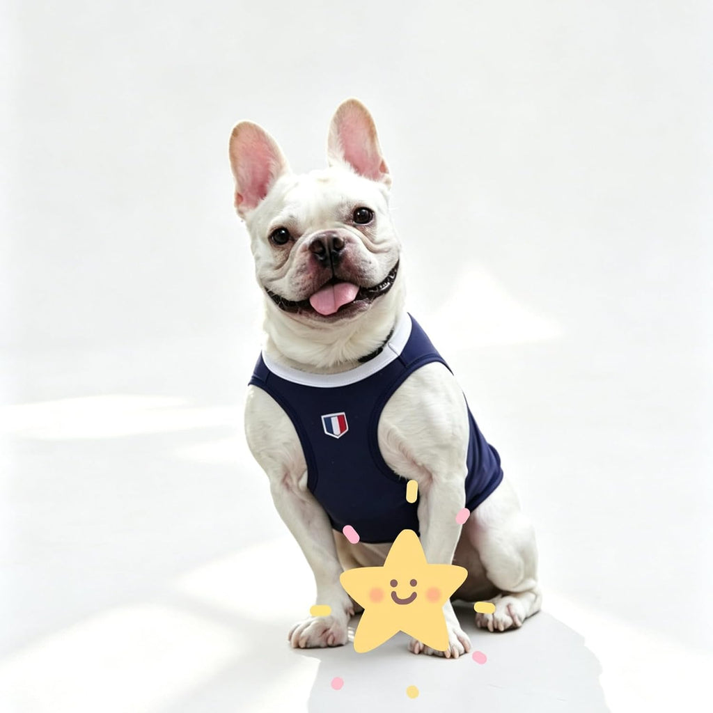 Navy Blue France Soccer Jersey Vest for Dogs, Large
