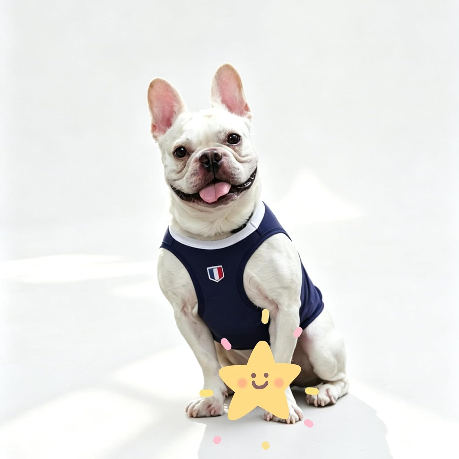 Navy Blue France Soccer Jersey Vest for Dogs, Large