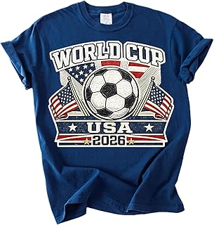 USA 2026 Soccer Fan Graphic T-Shirt Vintage Patriotic Unisex Tee