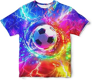 Boys Girls Tie Dye Soccer Jersey Short Sleeve Crewneck Graphic Tee