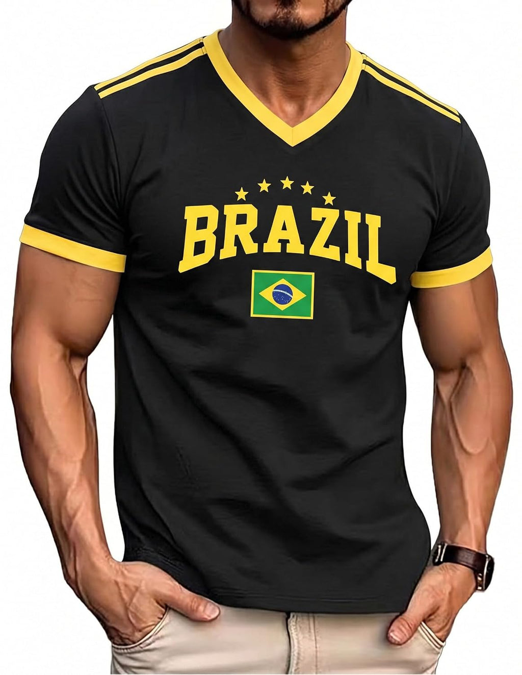 Soccer Cup 2026 Brazil Argentina Mexico Jersey V-Neck T-Shirt for Couple