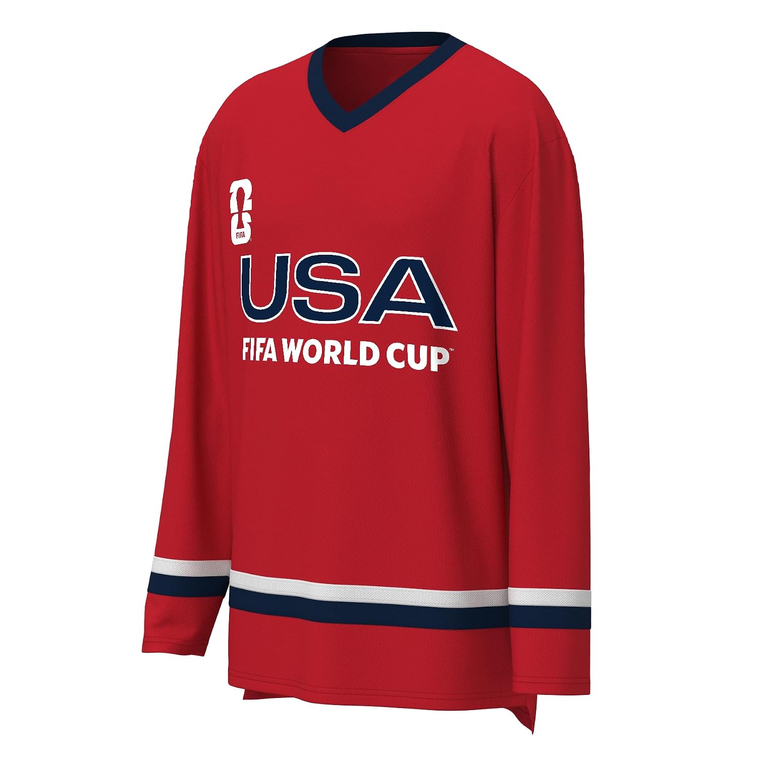 Men's Long Sleeve V-Neck Soccer Jersey