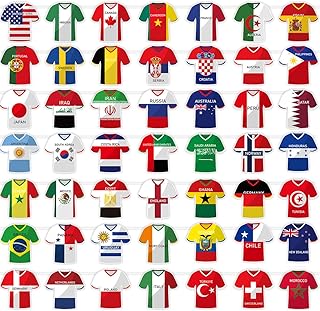 49-Piece Soccer Jersey Flag Bunting for Sports Events & Decor