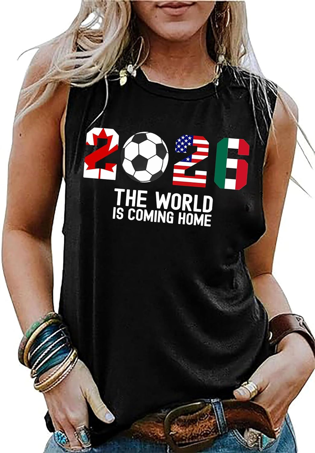 Women's Soccer Cup Sleeveless Tank Top - Game Day Sports Fan Jersey