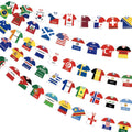 World Soccer Banner Jersey Flags - 48 Teams Double Sided, Pre-tied Cloth Decor