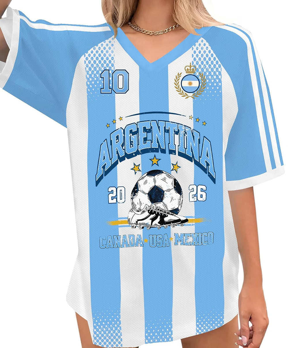 Women's World Cup 2026 Soccer Jersey - V-Neck Short Sleeve Match Shirt