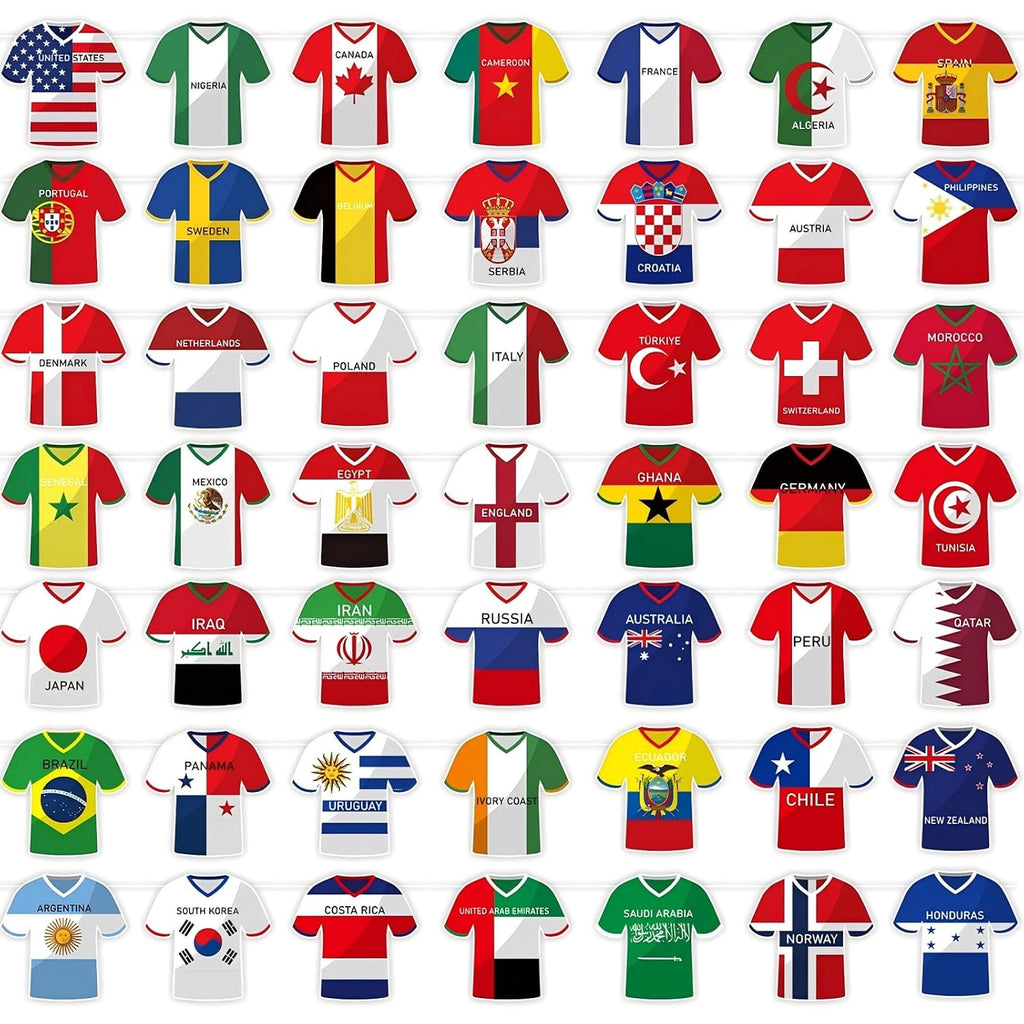 50-Count World Cup Soccer Flags Bunting Banner, International Country String Flags for Decor