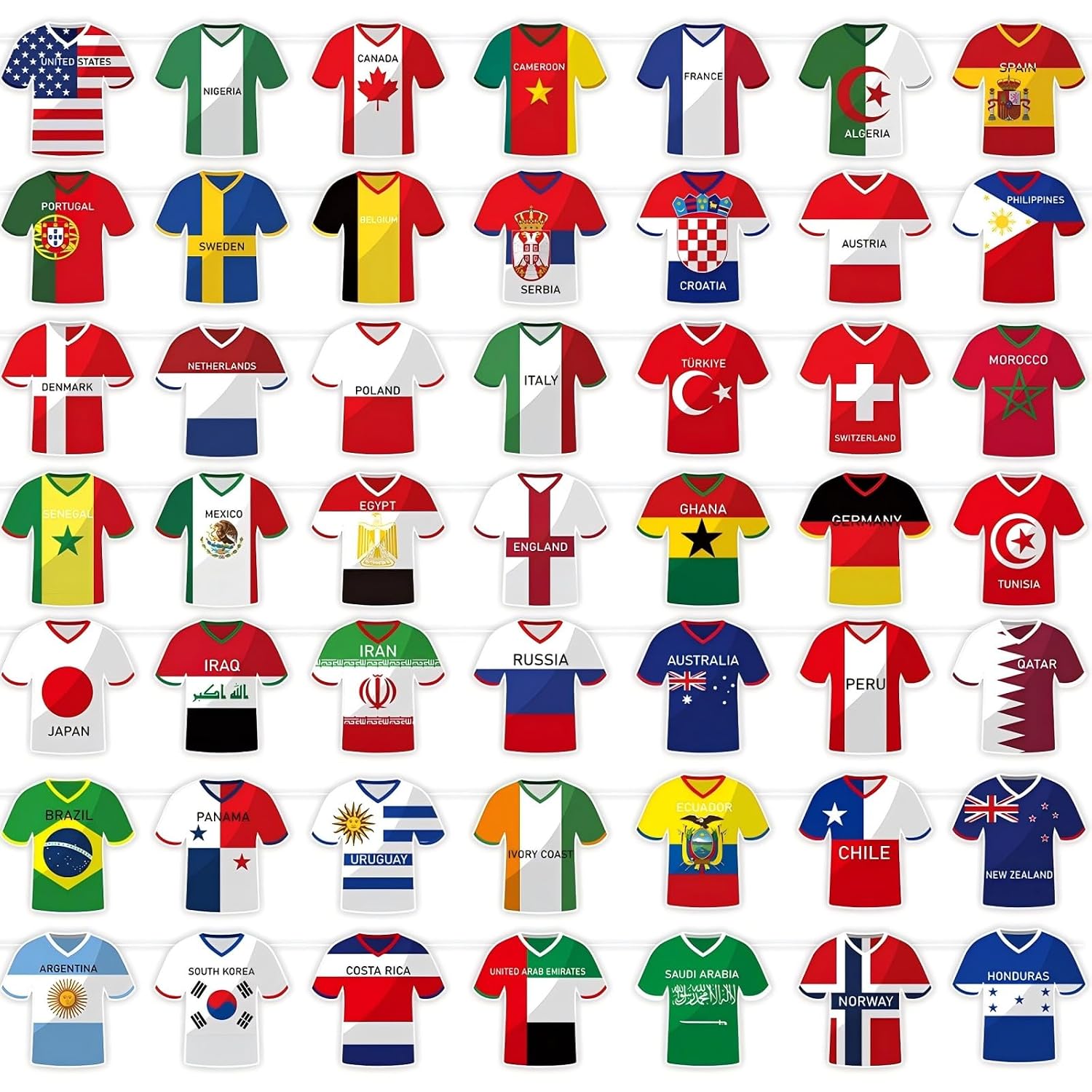 50-Count World Cup Soccer Flags Bunting Banner, International Country String Flags for Decor