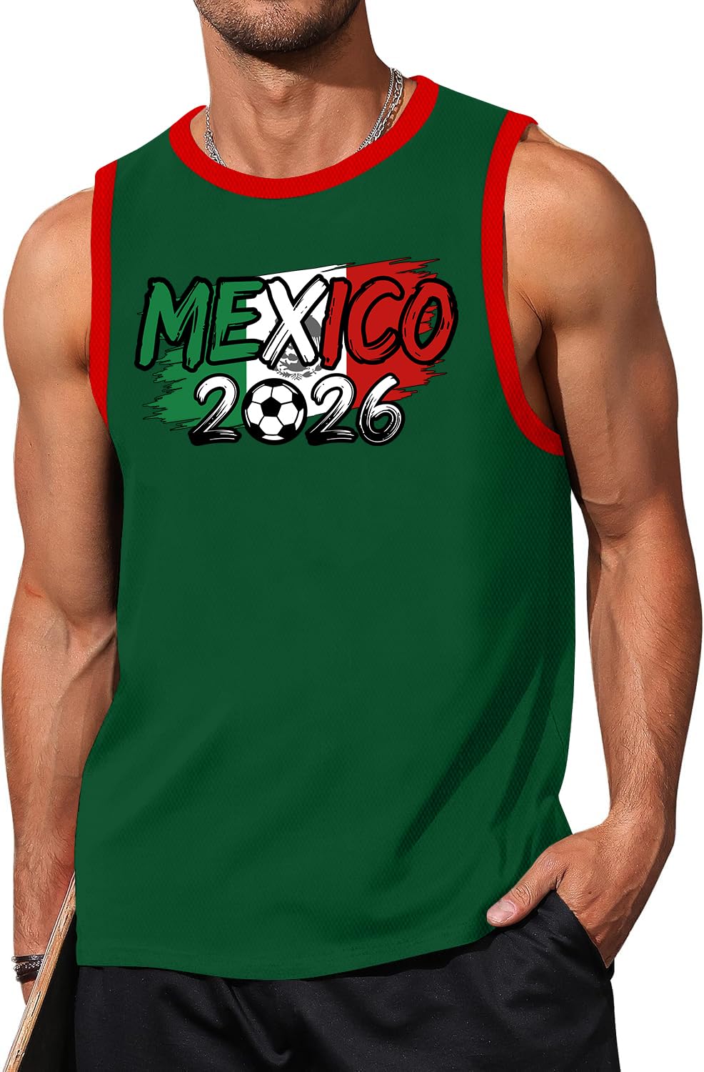 Men's Soccer Cup 2026 Graphic Jersey - Sleeveless Tank Top