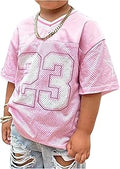 Girl's Y2K Jersey Shirt Letter Number Graphic Tee Short Sleeve Streetwear Top