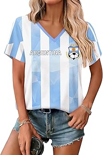 Women's Soccer Jersey Short Sleeve V-Neck Graphic Top