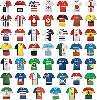 Soccer Jersey Cloth Flag Bunting Banner, 48-Pack International Country String Flags