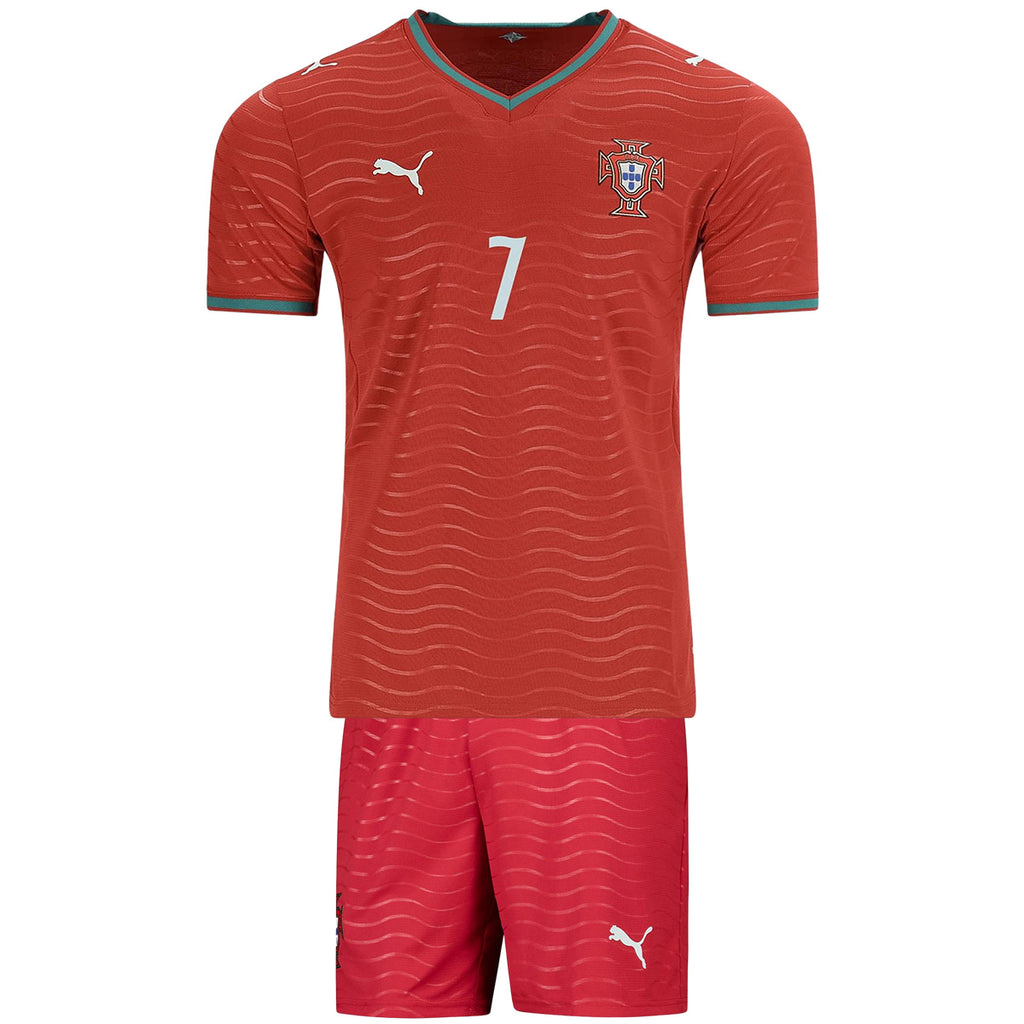 RONALDO #7 Kids Portugal Home Jersey Kit World Cup 2026 - [Super Replica] Back
