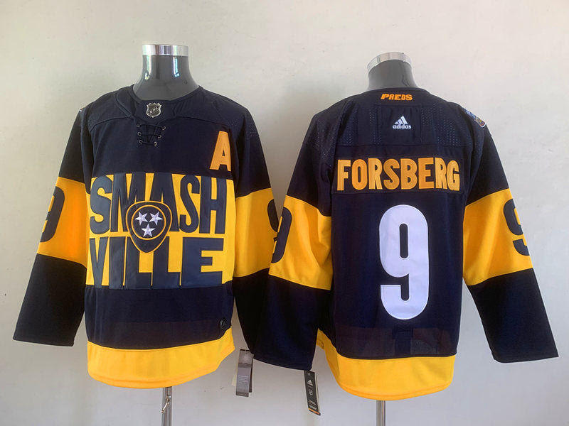 Men's Nashville Predators Filip Forsberg #9 Black Breakaway Player Jerseys