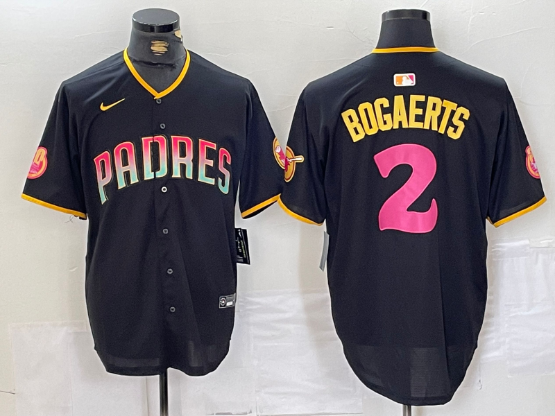 Men's San Diego Padres Xander Bogaerts #2 Black Replica Player Jerseys